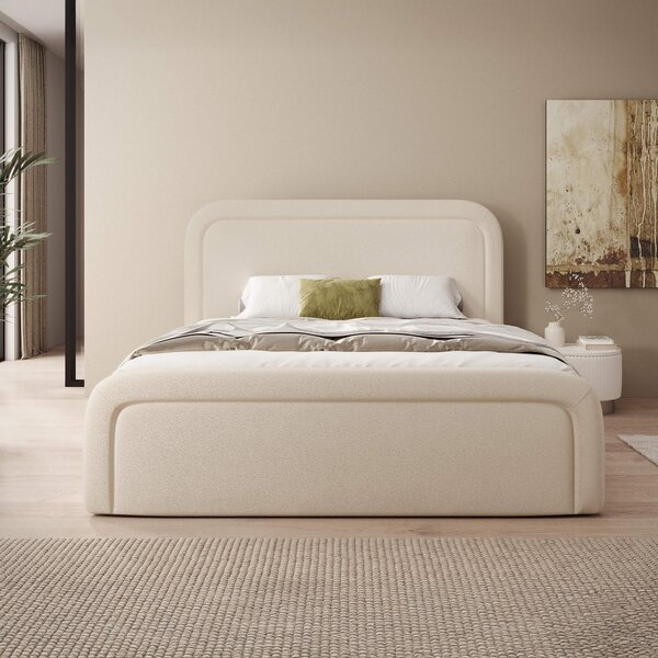 MebleMWM Łóżko tapicerowane z pojemnikiem SFG0154 | 180x200 | Boucle | Beż #3