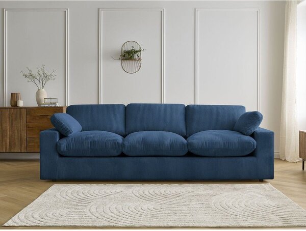 Niebieska sztruksowa sofa 250 cm Belair – Bobochic Paris