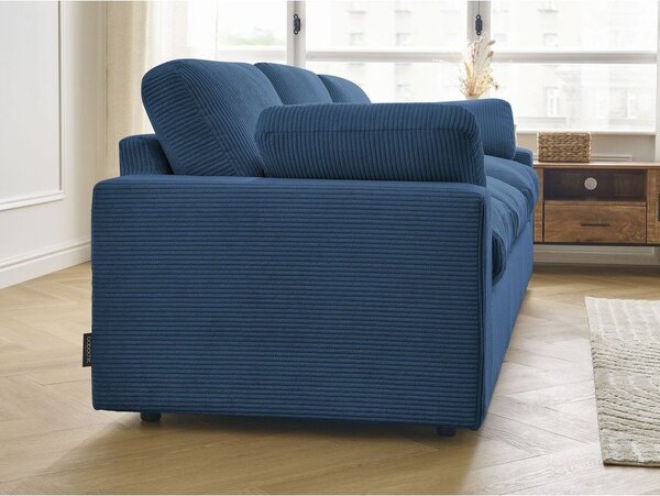 Niebieska sztruksowa sofa 250 cm Belair – Bobochic Paris