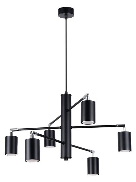 Czarny industrialny żyrandol z reflektorami - 5X A394 L5-F73