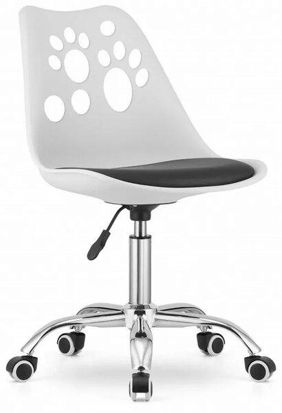 Ergonomiczny biało-czarny dziecięcy fotel K9-R35