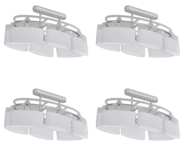Srebrna lampa sufitowa szklana 4 sztuki - 5X EX134 H6-M28