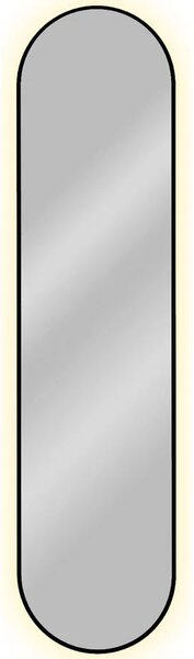 Czarne Industrialne Lustro Led 155X40 Cm F1-W73