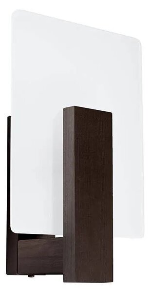 Szklany kinkiet z drewnianą ramą wenge - 2S A188 G8-D45
