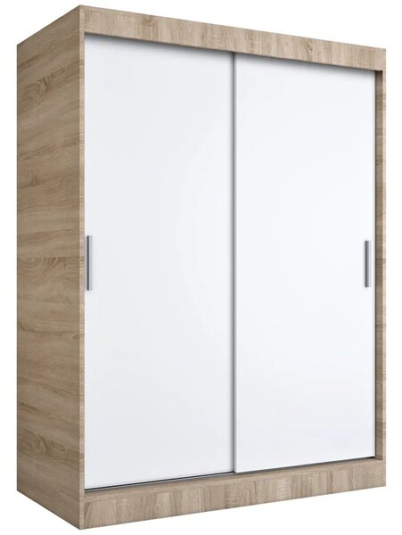 Szafa przesuwna 150 cm dąb sonoma + biały K4-A43