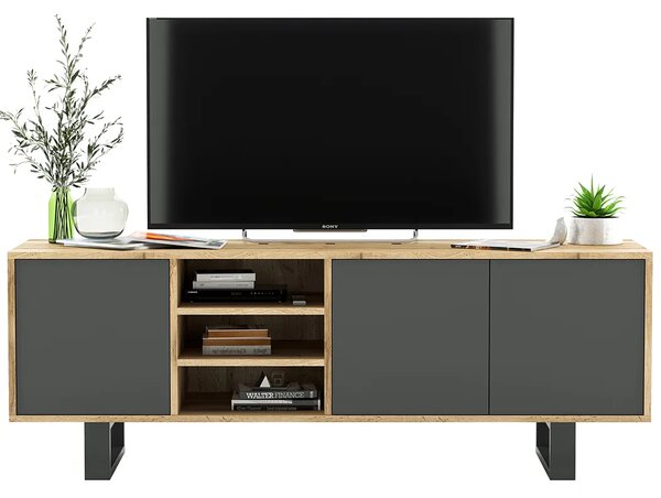 Szafka industrialna rtv dąb wotan + grafit Z0-C54