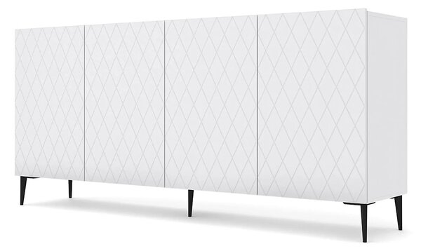 Komoda biały mat + czarne nogi W2-C14