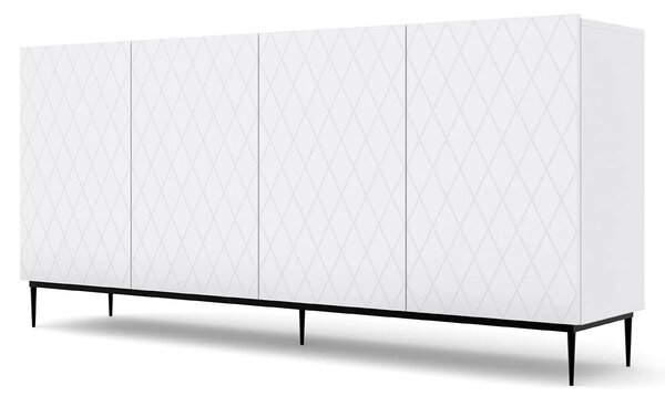 Komoda biały mat + czarna rama F3-G57