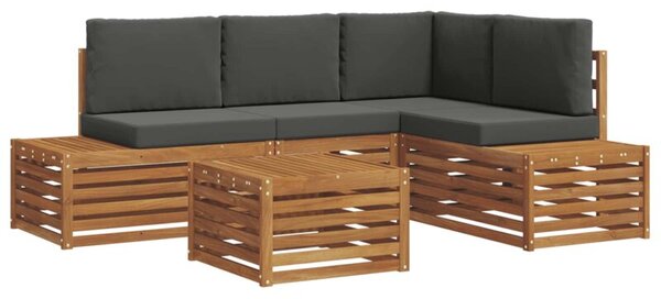 Zestaw mebli ogrodowych z litego drewna akacjowego z poduszkami - elegancki i trwały design