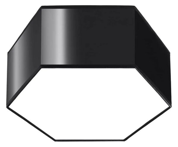 Czarny nowoczesny plafon heksagon 13,5 cm - S748 W5-K41