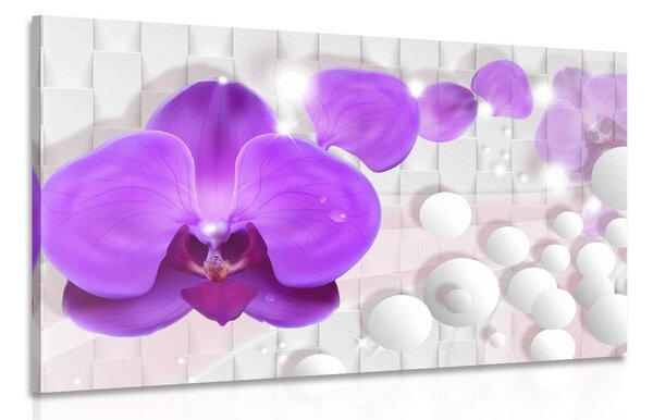Obraz orchidea na abstrakcyjnym tle