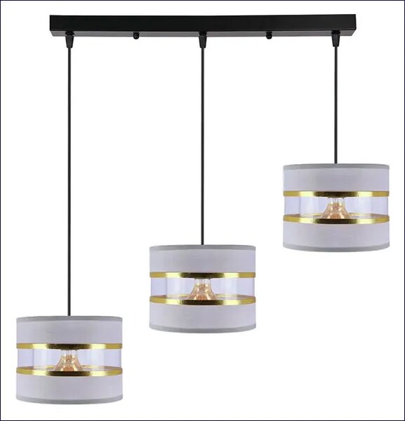 Szara potrójna nowoczesna lampa wisząca - 23X D255 G9-H35