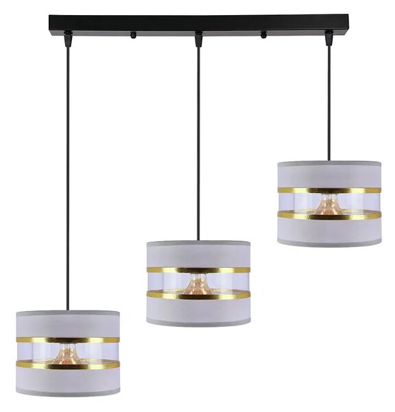 Szara potrójna nowoczesna lampa wisząca - D255-Gronis