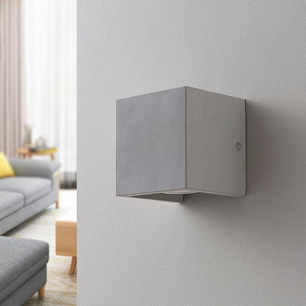 Lampa Ścienna Lindby, Gerda, ściemnialny, szary, przedpokój, beton, nowoczesny