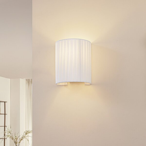 Lampa Ścienna Lindby, Virelle, ściemnialny, biały, salon, tkanina | tekstylia