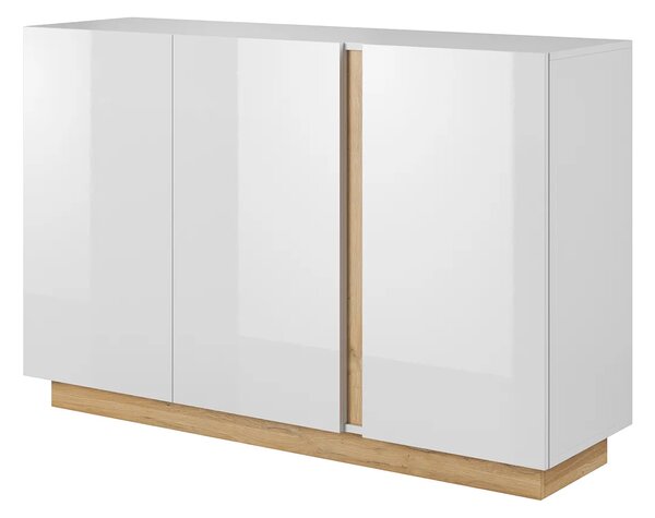 Komoda z półkami biały + dąb grandson W4-T77