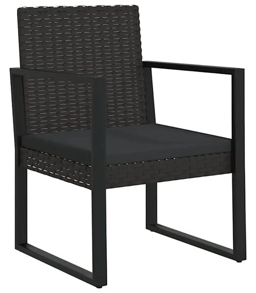 Czarny fotel ogrodowy z poduszką E8-F30