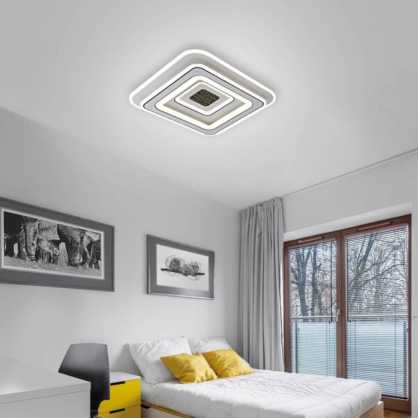 JUST LIGHT. GmbH Lampa sufitowa LED Tolago, możliwość ściemniania, biały / opal, salon / jadalnia, tworzywo sztuczne, nowoczesny