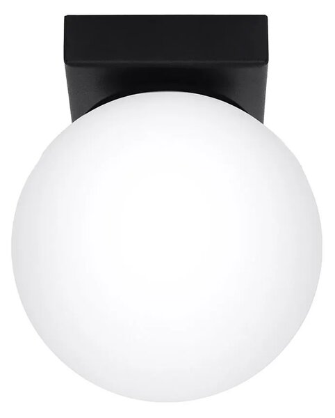 Czarna lampa sufitowa z okrągłym kloszem - A163 B9-D90