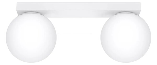 Biała lampa sufitowa z podwójnym kloszem - A164 E7-S81