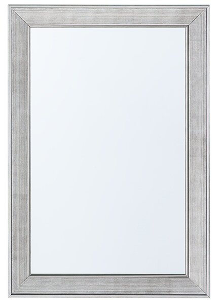 Nowoczesne lustro ścienne srebrna rama prostokątna zdobiona 61 x 91 cm Bubry Beliani