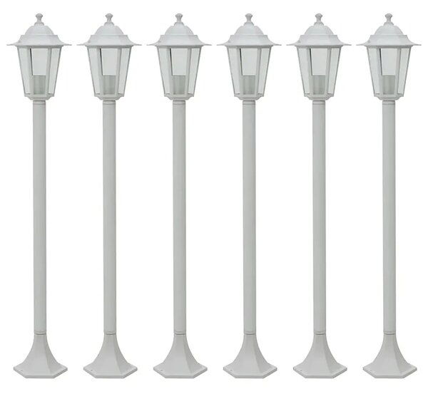 Zestaw 6 białych niskich lamp do ogrodu - A467 B7-L24