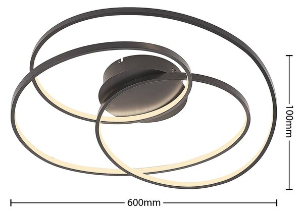 Lampa sufitowa LED Kateryna Lindby, możliwość ściemniania, czarny, salon / jadalnia, nowoczesny