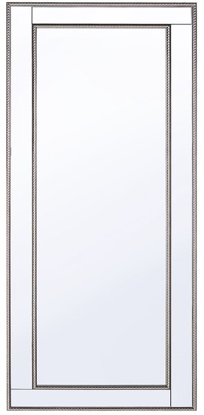 Lustro wiszące srebrne lustrzana rama dekoracyjne 50 x 130 cm Fenioux Beliani