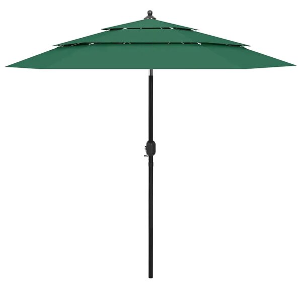Zielony parasol ogrodowy trzypoziomowy C9-L10