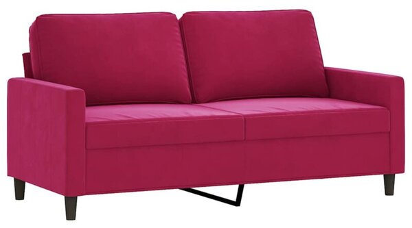 Sofa 2-osobowa, winna czerwieÅ, 140 cm, tapicerowana aksamitem