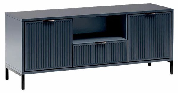 Lamelowa szafka rtv w kolorze indigo K7-L71