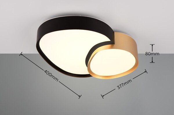 Lampa sufitowa LED w czarno-złotym kolorze 36x43.5 cm Rise – Trio