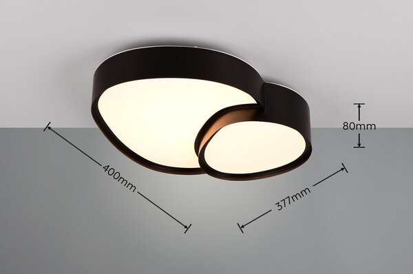 Czarna lampa sufitowa LED 36x43.5 cm Rise – Trio