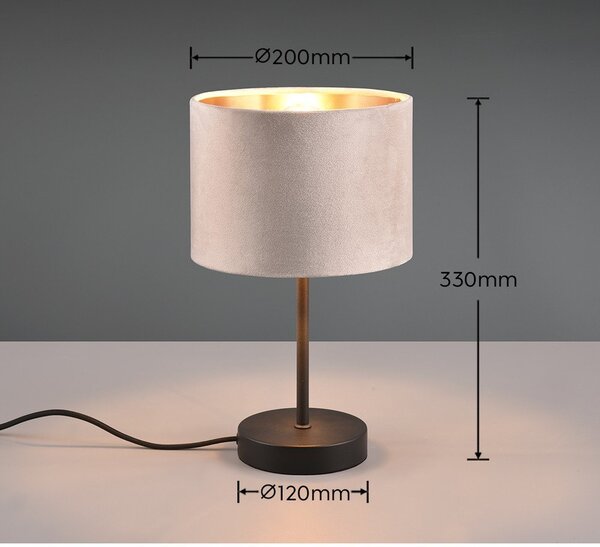 Czarno-beżowa lampa stołowa (wys. 33 cm) Julieta – Trio