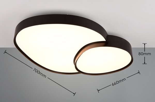 Czarna lampa sufitowa LED 63.5x77 cm Rise – Trio