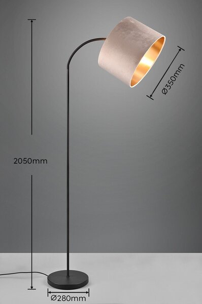 Czarno-beżowa lampa stojąca (wys. 205 cm) Julieta – Trio