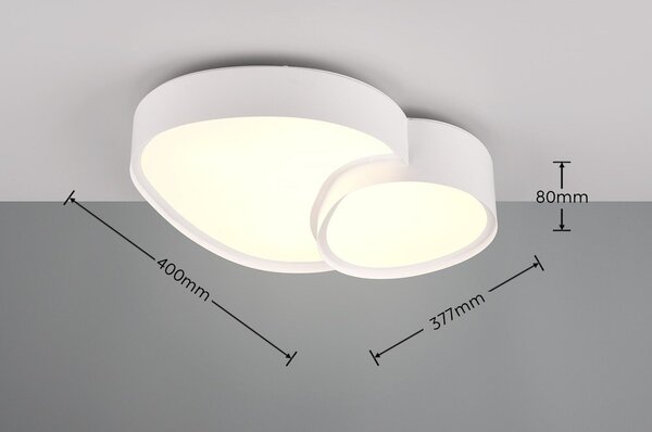 Biała lampa sufitowa LED 36x43.5 cm Rise – Trio