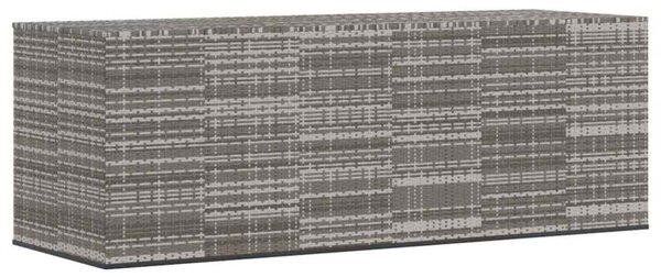 Skrzynia na poduszki ogrodowe rattan pe, 291x100,5x104cm, szara