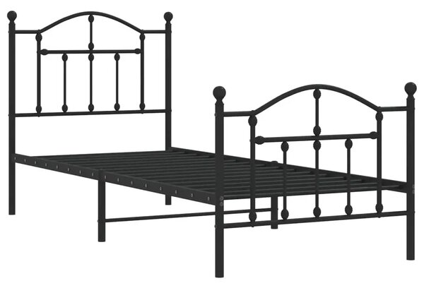 Czarne Metalowe Łóżko Pojedyncze 90X200 Cm F5-H57