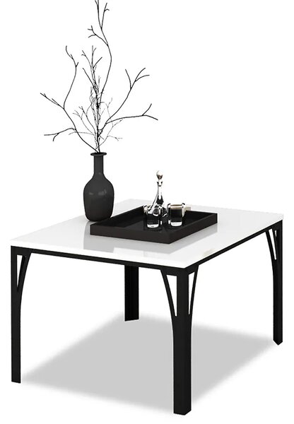Stolik kawowy w stylu loft czarny + biały T0-S49