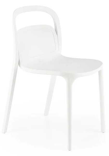 Białe minimalistyczne krzesło ogrodowe sztaplowane R3-S72