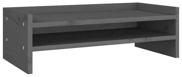Szara sosnowa podstawka pod monitor H4-B99
