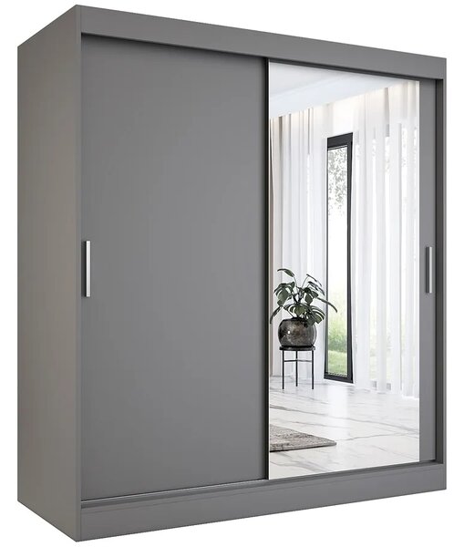 Antracytowa szafa przesuwna 180 cm N4-C12