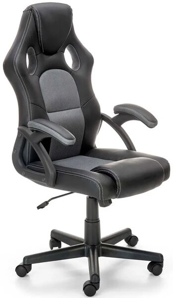 Fotel obrotowy gamingowy czarny + popiel M1-N65