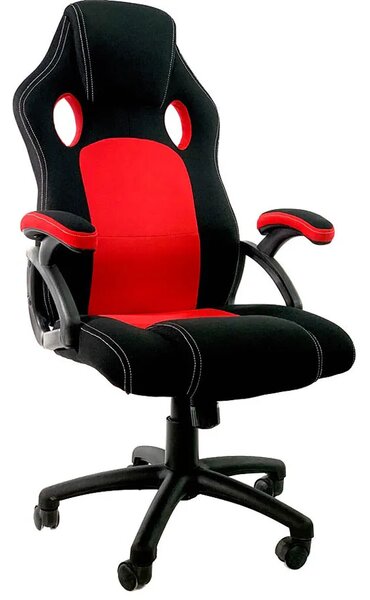 Czarno-czerwony fotel gamingowy R3-S49