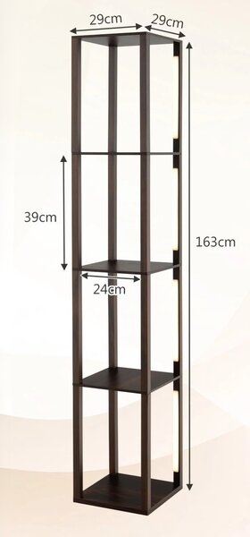 Lampa podłogowa LED z 4 półkami
