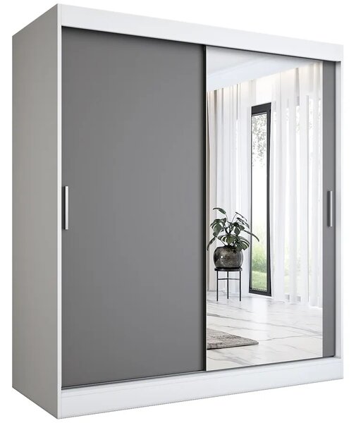 Szafa przesuwna biel + antracyt 180 cm H5-Z35