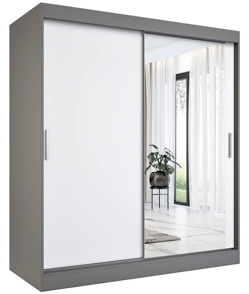 Szafa przesuwna antracyt + biały 180 cm K2-Z86