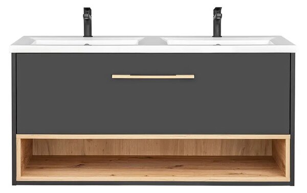 Podwieszana szafka łazienkowa z umywalką 120cm B0-T33