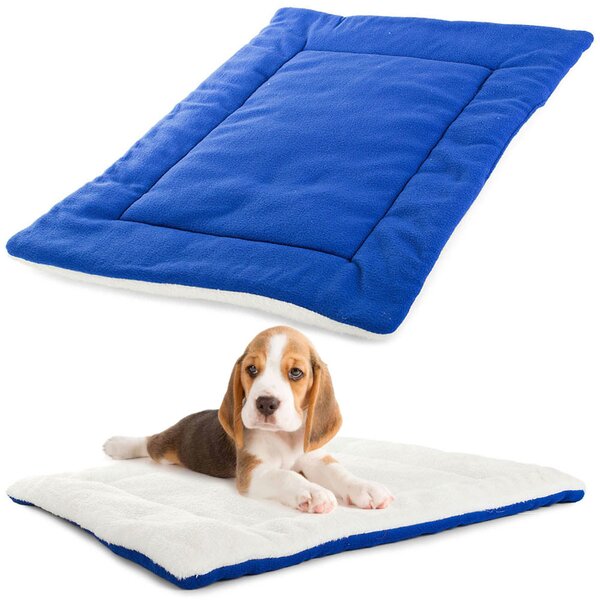 Pluszowa poduszka dla psa/kota PETBED 50x35 cm, niebiesko-biała